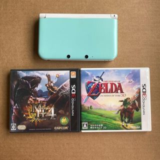 ニンテンドー3DS(ニンテンドー3DS)のニンテンドー3DS LL ミント×ホワイト　美品(携帯用ゲーム機本体)