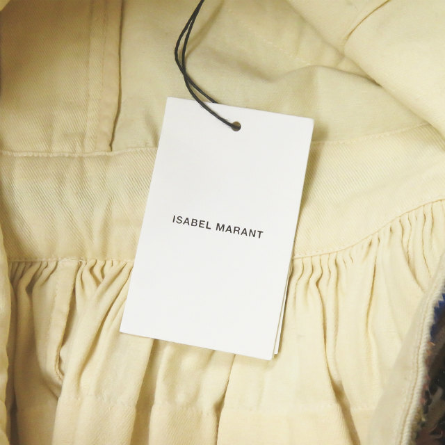 Isabel Marant(イザベルマラン)のISABEL MARANT イザベルマラン 16SS SHAD コットンエンブロイダリー デザインミニスカート 16E022I 40 ナチュラル ビーズ ギャザー プリーツ ボトムス【中古】【ISABEL MARANT】 レディースのスカート(ミニスカート)の商品写真