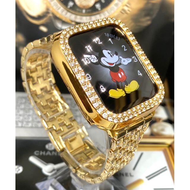 アップルウォッチ 最高ランクダイヤカバー＆バンドセットコマ調整器 サイズ各種 レディースのファッション小物(腕時計)の商品写真