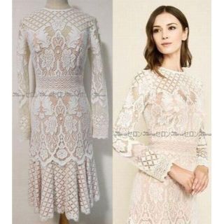 タダシショウジ(TADASHI SHOJI)の新品♡TADASHI SHOJI タダシ ショージ バロン長袖レースワンピース(ひざ丈ワンピース)