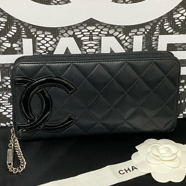 【美品✨正規品♡】CHANEL シャネル カンボンライン ラウンドジップ 長財布