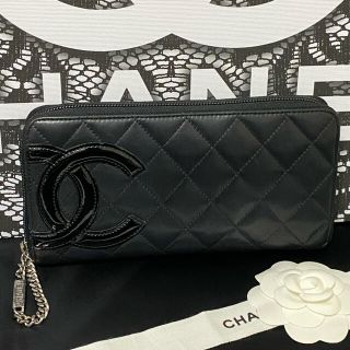 シャネル(CHANEL)の【美品✨正規品♡】CHANEL シャネル カンボンライン ラウンドジップ 長財布(財布)