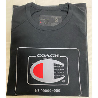 コーチ(COACH)の完売品！限定品！COACH X CHAMPION ロゴ Tシャツ 黒 Sサイズ(Tシャツ/カットソー(半袖/袖なし))