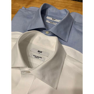 ユニクロ(UNIQLO)のスーパーノンアイロンスリムフィットシャツ　セミワイドカラー　2枚セット(シャツ)
