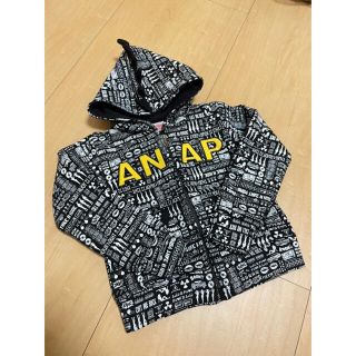 アナップキッズ(ANAP Kids)の【新品未使用】♡ANAPkids♡フード付き総柄パーカー 恐竜(ジャケット/上着)