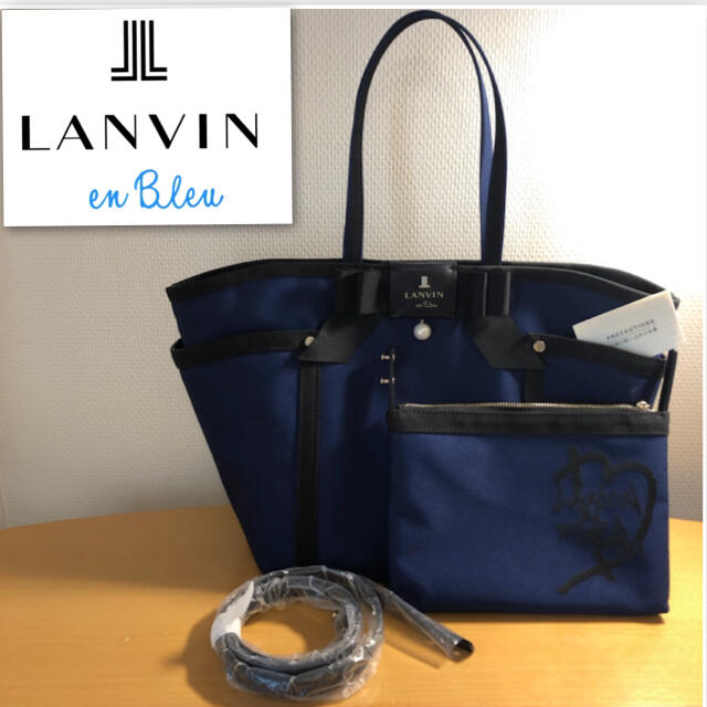 LANVIN en Bleu(ランバンオンブルー)のランバンオンブルー☪️ネイビー　ジュール　トートバッグ レディースのバッグ(トートバッグ)の商品写真