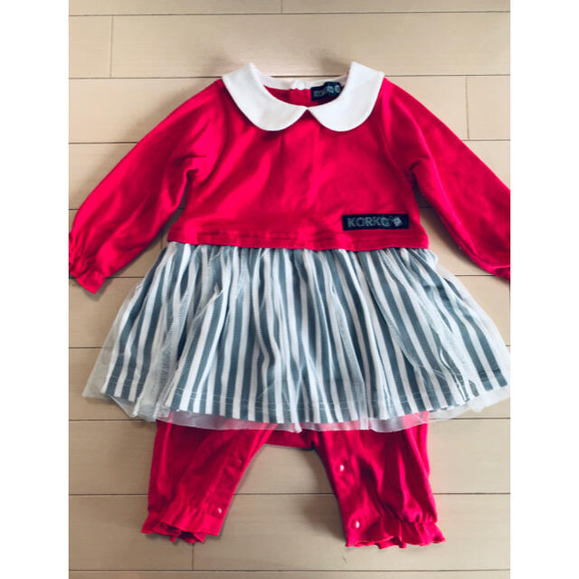 ワンピース　ロンパース  80 女の子 キッズ/ベビー/マタニティのベビー服(~85cm)(ロンパース)の商品写真