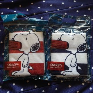 スヌーピー(SNOOPY)のスヌーピー ボーダータオル ２本(タオル/バス用品)