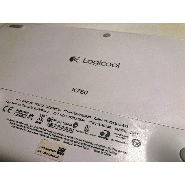 LOGICOOL ワイヤレス ソーラーキーボード k760（本体のみ） スマホ/家電/カメラのPC/タブレット(PC周辺機器)の商品写真