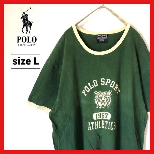 【希少】90s  ポロスポーツ Tシャツ オーバーサイズ デカロゴ 緑