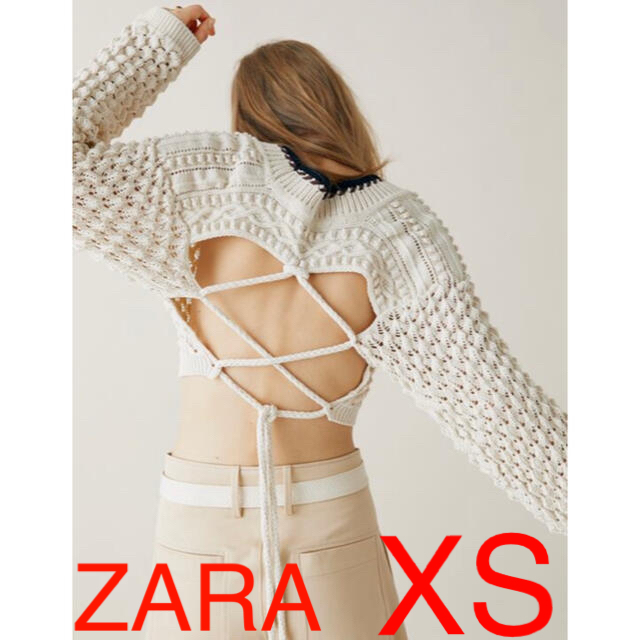 ZARA(ザラ)のZARA サイズS LIMITED EDITIONバックデザインクロップドニット レディースのトップス(ニット/セーター)の商品写真