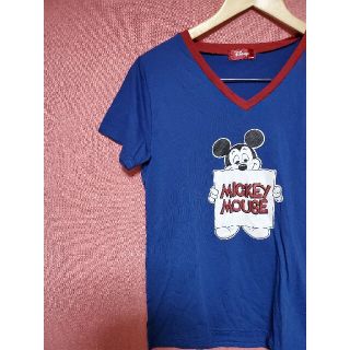 ミッキーマウス(ミッキーマウス)の未使用！ミッキーマウス Vネック リンガーT(Tシャツ(半袖/袖なし))