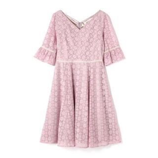 プロポーションボディドレッシング(PROPORTION BODY DRESSING)のプロポーション ボディドレッシング レースフレアワンピース ピンク(ひざ丈ワンピース)