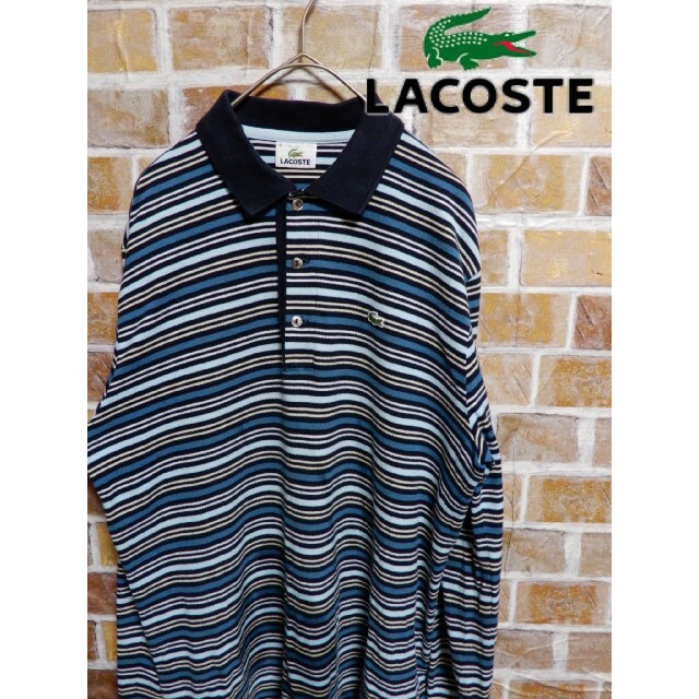 LACOSTE(ラコステ)の【即購入OK】LACOSTEラコステ 長袖ポロシャツ  ボーダー メンズのトップス(ポロシャツ)の商品写真