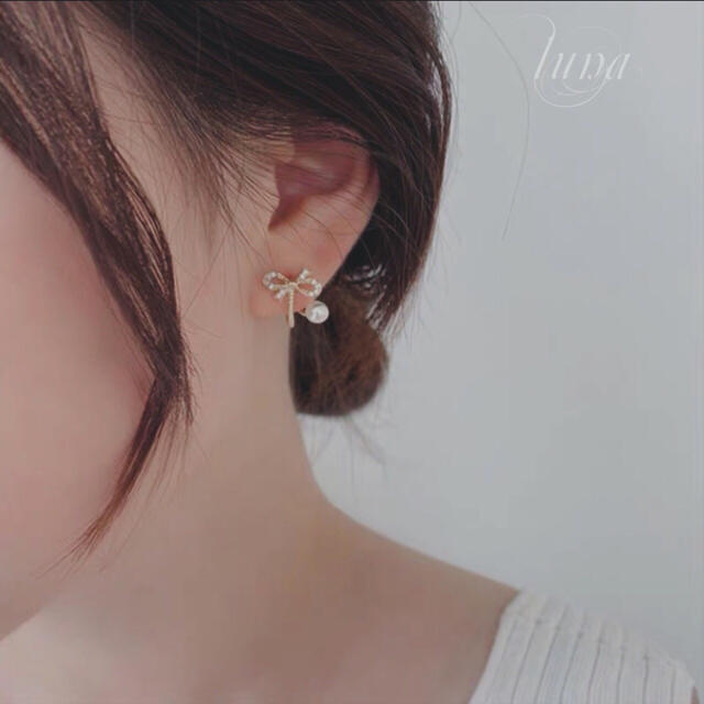 4℃(ヨンドシー)のribbon&pearl pierce ★ S925 post  レディースのアクセサリー(ピアス)の商品写真