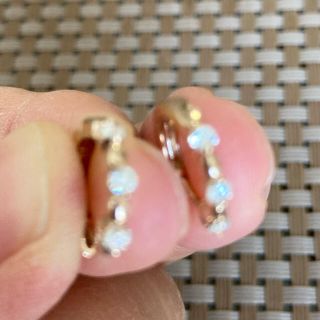 K18ピンクゴールドダイヤモンドフープピアス(ピアス)