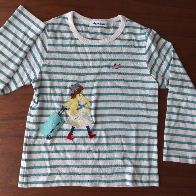 familiar(ファミリア)のfamiliar 110　ボーダー長袖 キッズ/ベビー/マタニティのキッズ服女の子用(90cm~)(Tシャツ/カットソー)の商品写真