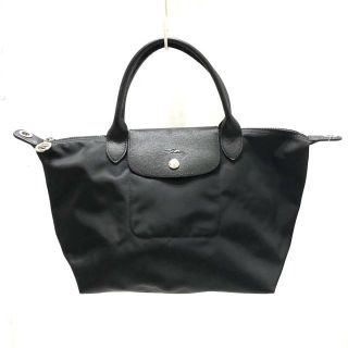 ロンシャン(LONGCHAMP)のロンシャン - 黒 ナイロン×レザー(ハンドバッグ)