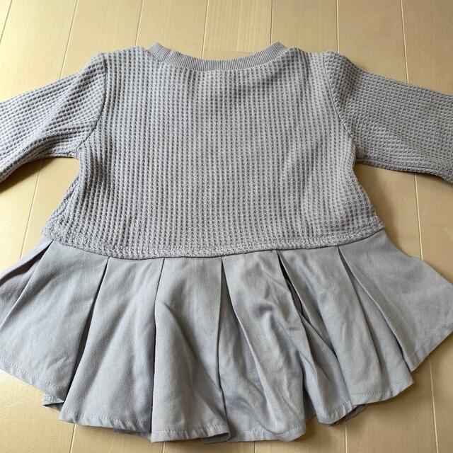 petit main(プティマイン)の専用！ワッフルリボン　チュニック キッズ/ベビー/マタニティのキッズ服女の子用(90cm~)(Tシャツ/カットソー)の商品写真