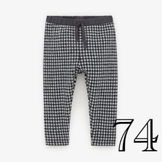 ザラキッズ(ZARA KIDS)のギンガムチェック　パンツ　レギンス　ZARA ベビー　ブラック　黒　キッズ　　(パンツ)