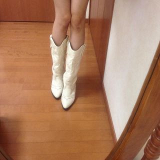 お取り置き中ウエスタンブーツ白(ブーツ)
