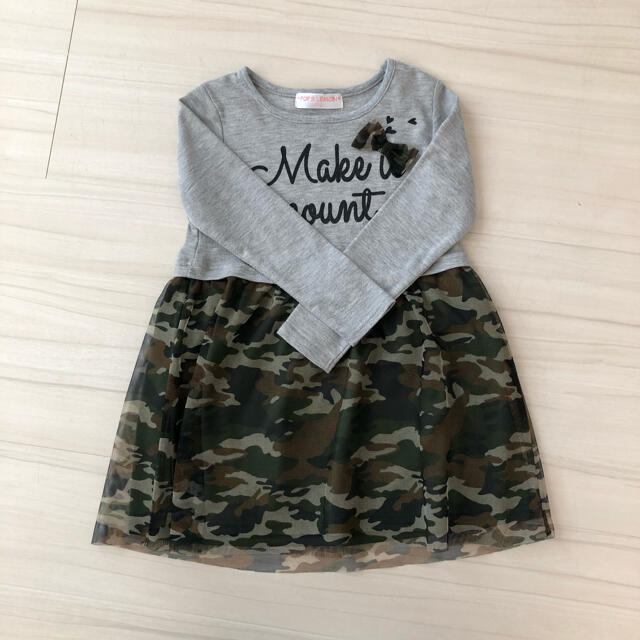 ワンピース　迷彩 キッズ/ベビー/マタニティのキッズ服女の子用(90cm~)(ワンピース)の商品写真