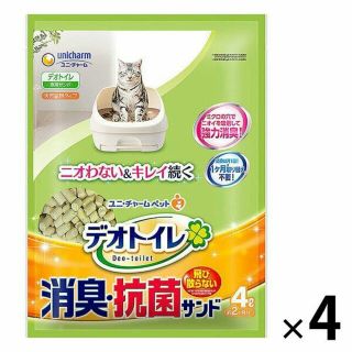 ユニチャーム(Unicharm)の箱売り デオトイレ　１週間消臭・抗菌サンド 4L 4袋　ユニ・チャーム(猫)