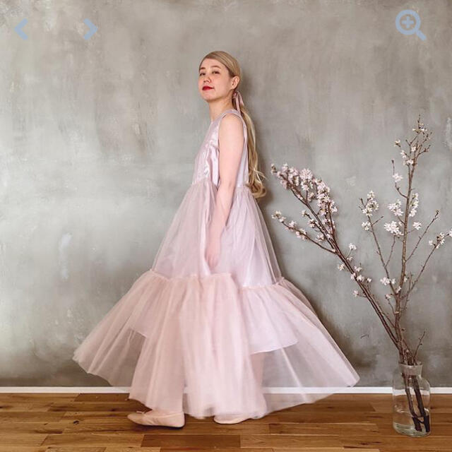 l'atelier du savon(アトリエドゥサボン)の完売品　madder madder かざる” TULLE LONG DRESS  レディースのワンピース(ロングワンピース/マキシワンピース)の商品写真