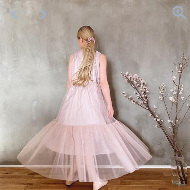 l'atelier du savon(アトリエドゥサボン)の完売品　madder madder かざる” TULLE LONG DRESS  レディースのワンピース(ロングワンピース/マキシワンピース)の商品写真