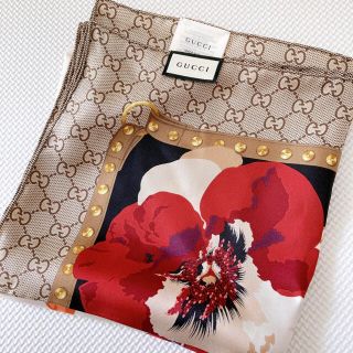 Gucci - GUCCI 花柄 シルク スカーフの通販 by re｜グッチならラクマ