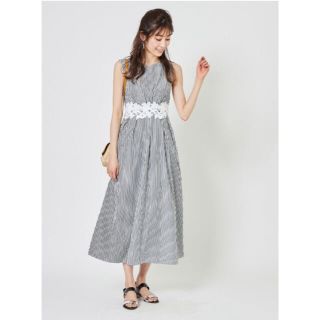 トッコ(tocco)のtocco closet ◇ レース×ストライプ　マキシワンピース(ロングワンピース/マキシワンピース)