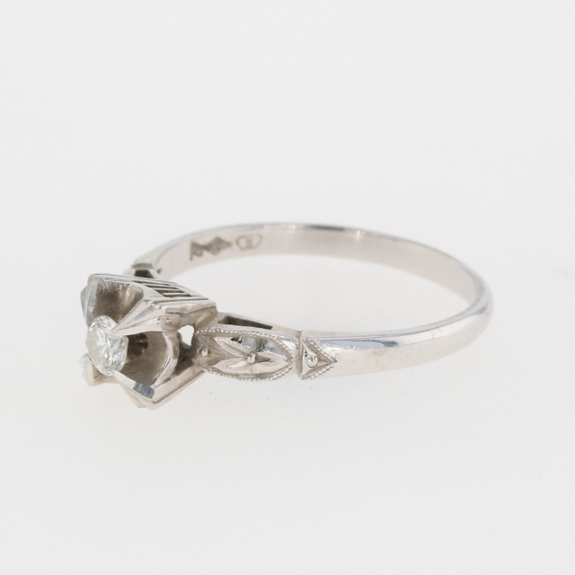 メレダイヤ デザインリング 15.5号 WG 【中古】 レディースのアクセサリー(リング(指輪))の商品写真