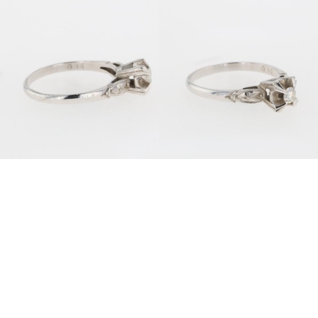 メレダイヤ デザインリング 15.5号 WG 【中古】 レディースのアクセサリー(リング(指輪))の商品写真