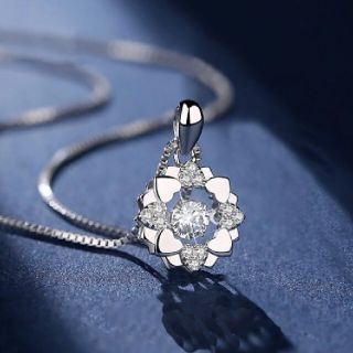 スタージュエリー(STAR JEWELRY)のジルコニア　ハート フラワー ネックレス(ネックレス)