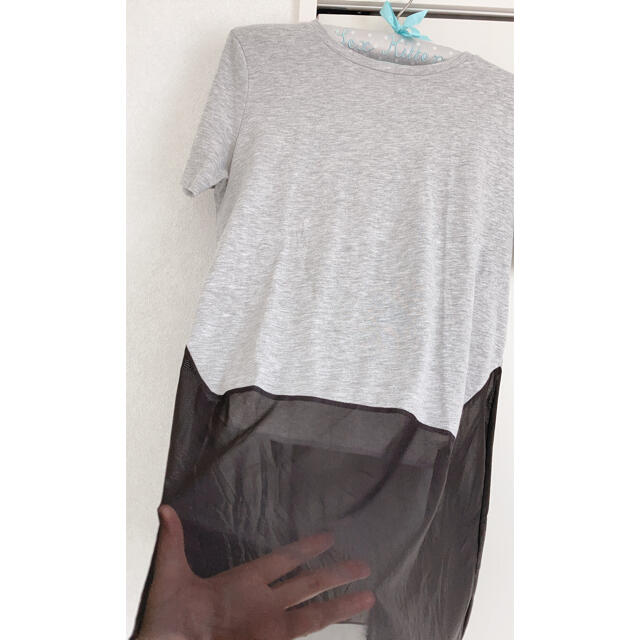 ZARA(ザラ)のZARA    Tシャツ　グレー レディースのトップス(Tシャツ(半袖/袖なし))の商品写真