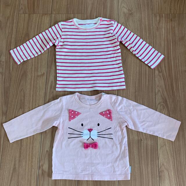 ベルメゾン(ベルメゾン)の長袖Tシャツ　2枚セット キッズ/ベビー/マタニティのキッズ服女の子用(90cm~)(Tシャツ/カットソー)の商品写真