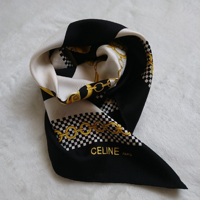 celine(セリーヌ)のセリーヌ celine スカーフ シルク100% レディースのファッション小物(バンダナ/スカーフ)の商品写真