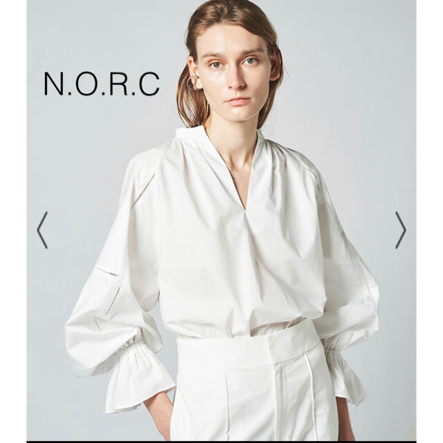 N.O.R.C   ノーク　レースカフタンブラウス　サイズ2ホワイト NORC