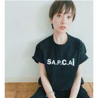 アーペーセー(A.P.C)のXSサイズ　新品未使用　sacai×apc コラボ　Tシャツ(Tシャツ/カットソー(半袖/袖なし))