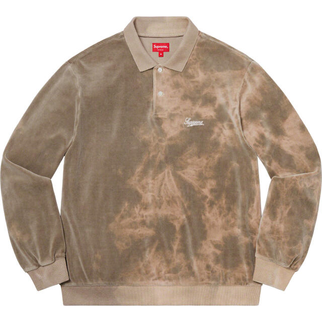 ポロシャツSupreme Bleached Velour L/S Polo  サイズ XL