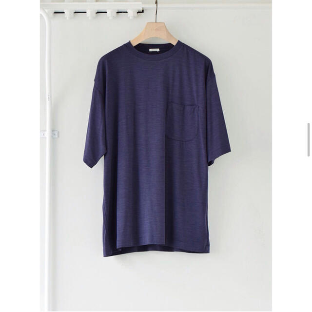 COMOLI 21SS ウール天竺半袖クルーフレンチネイビーサイズ3 新品未使用Tシャツ/カットソー(半袖/袖なし)