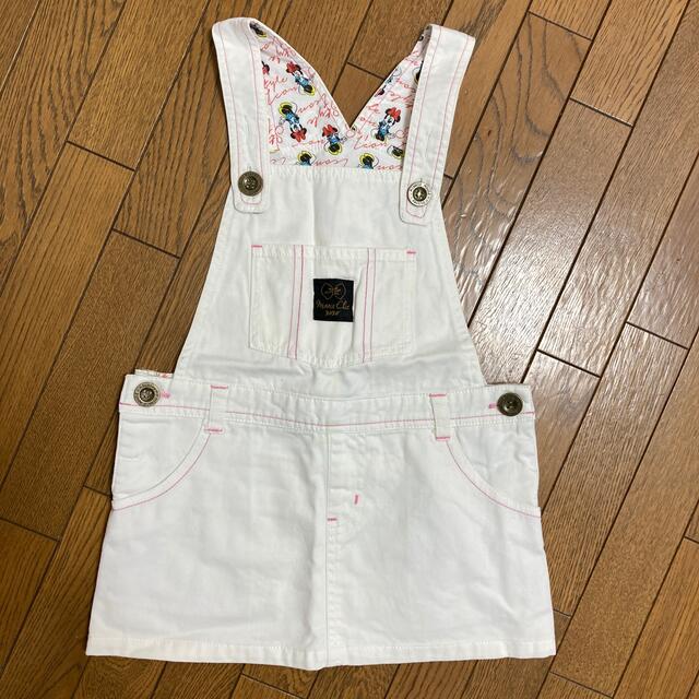 Disney(ディズニー)のDisney★110cm  ホワイトデニム/ジャンパースカート  つなぎ キッズ/ベビー/マタニティのキッズ服女の子用(90cm~)(スカート)の商品写真