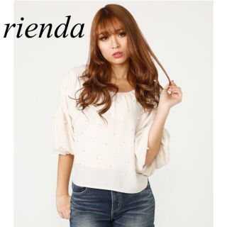 リエンダ(rienda)のrienda リエンダ パールシフォンブラウス アイボリー(シャツ/ブラウス(長袖/七分))