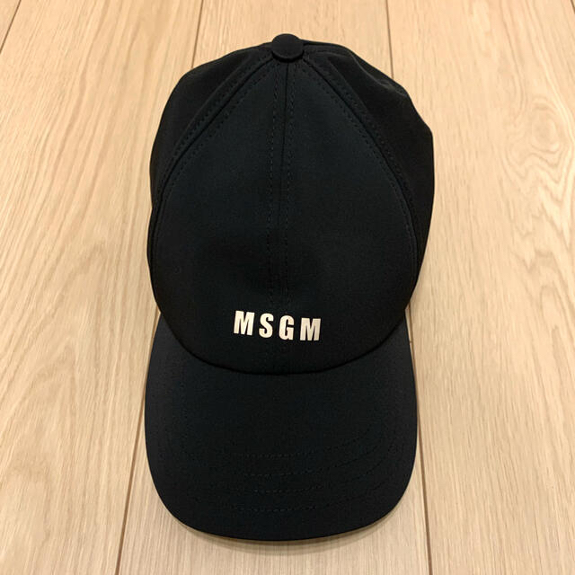 メンズ《美品》MSGM ロゴキャップ 帽子 ブラック