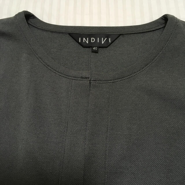 INDIVI(インディヴィ)の【超美品】INDIVI* ノーカラージャケット サイズ40 手洗い ストレッチ レディースのジャケット/アウター(ノーカラージャケット)の商品写真