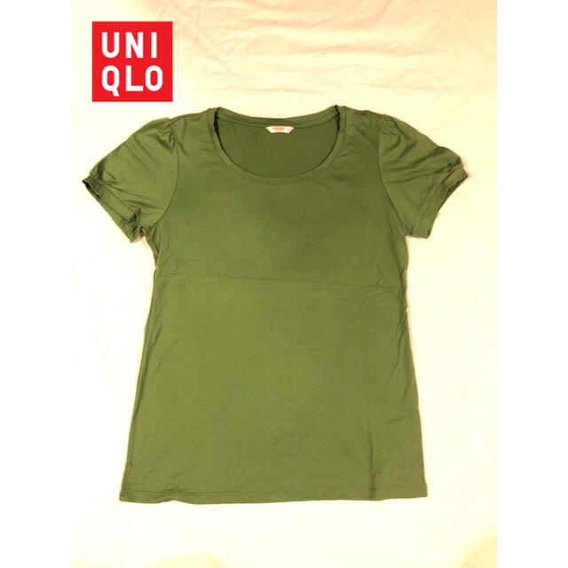 UNIQLO(ユニクロ)のＴシャツ　グリーン レディースのトップス(シャツ/ブラウス(半袖/袖なし))の商品写真