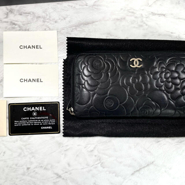 CHANEL(シャネル)のCHANEL シャネル 美品 カメリア 長財布 レディースのファッション小物(財布)の商品写真