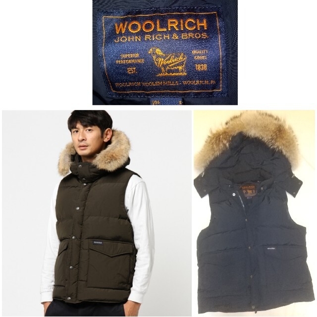 ［美品］ウールリッチ WOOLRICH アリューシャンダウンベスト ネイビー