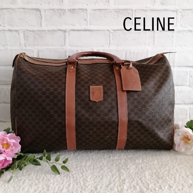 レディースCELINE  セリーヌ♥ボストンバッグ　マカダム　ブラウン　中型