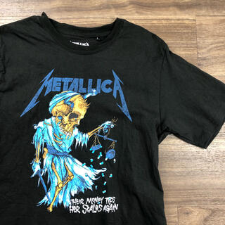 Metallica メタリカ　Tシャツ　半袖　ブラック　L バンド　tシャツ(Tシャツ/カットソー(半袖/袖なし))